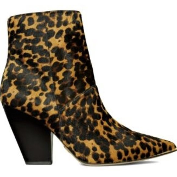 60% OFF! NIB Tory Burch Lila Pointy Toe Real Calf Hair Leopard Booties MSRP $575 - Picture 2 of 6